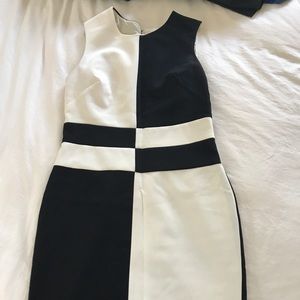 Ann Taylor black and white geometric dress